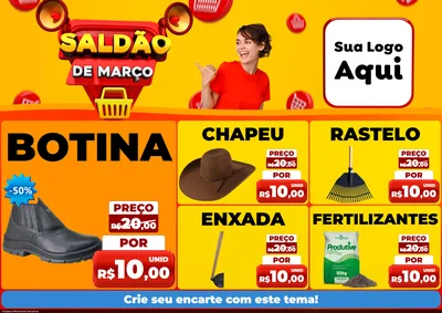 Modelo de Encarte para Encarte A4 Horizontal com o tema Saldão de Março para Agropecuária