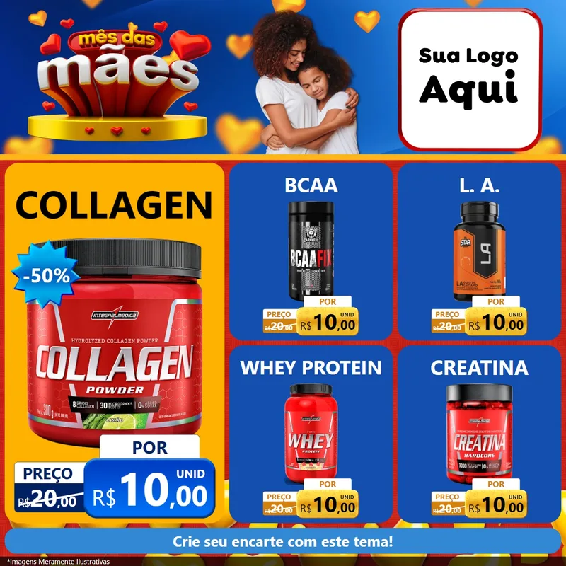 Modelo de Rede Social para Feed Facebook com o tema Mês das Mães para Suplementos alimentares