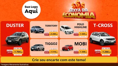 Modelo de TV para TV Horizontal com o tema Sexta da Economia para Concessionaria de Carros