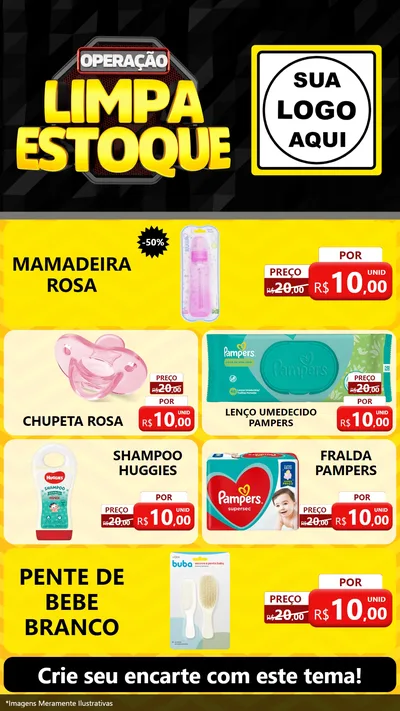 Modelo de TV para TV Vertical com o tema Operação Limpa Estoque para Bebês