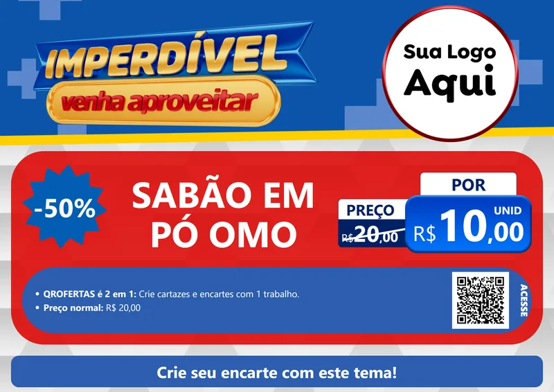 Modelo de Cartaz para Cartaz A4 Horizontal com o tema Imperdível para Produtos de Limpeza