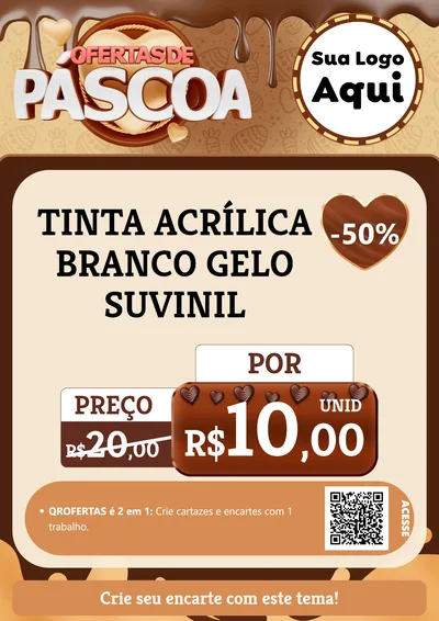 Modelo de Cartaz para Cartaz A4 Vertical com o tema Ofertas de Páscoa para Tintas e Ferramentas