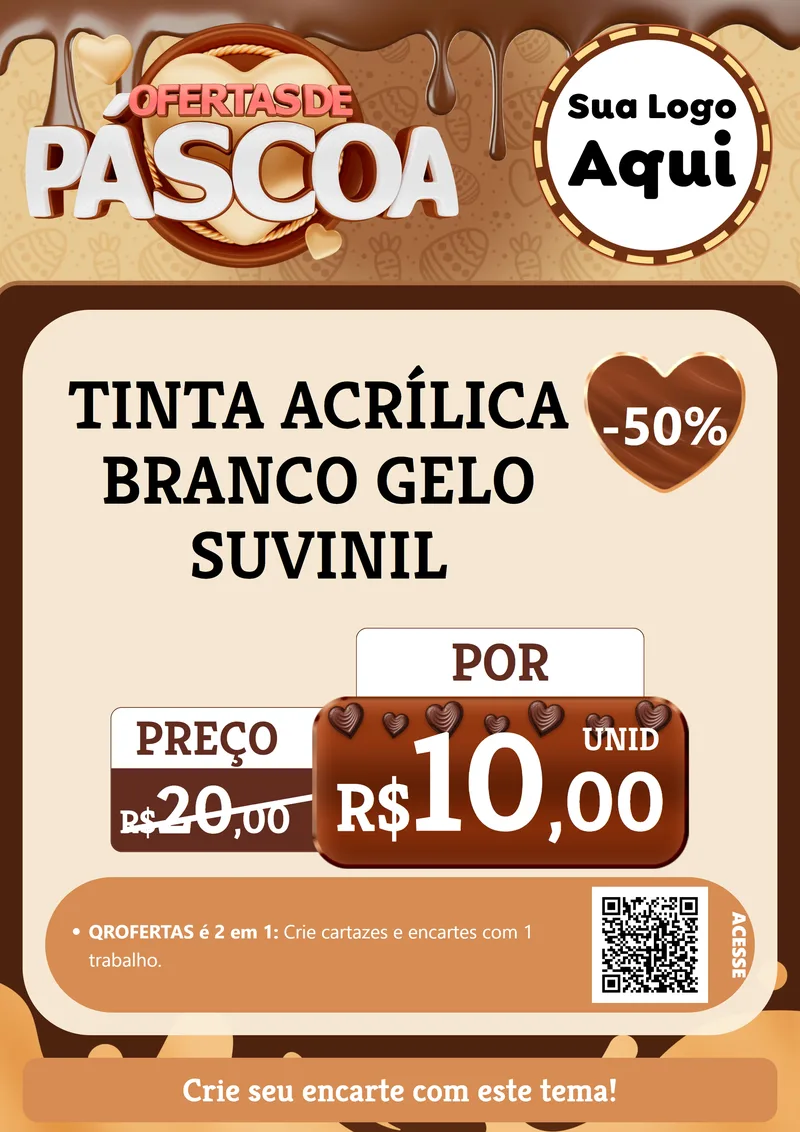 Modelo de Cartaz para Cartaz A4 Vertical com o tema Ofertas de Páscoa para Tintas e Ferramentas