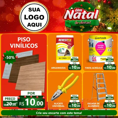 Modelo de Rede Social para Feed Facebook com o tema Um Natal de Ofertas para Material para Construção