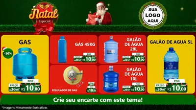 Modelo de TV para TV Horizontal com o tema Natal Especial para Água e gás
