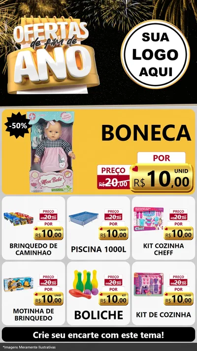 Modelo de Rede Social para Stories com o tema Ofertas de Fim de Ano para Brinquedos