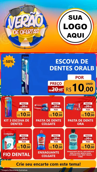 Modelo de Rede Social para Stories com o tema Verão de Ofertas para Higiene Pessoal