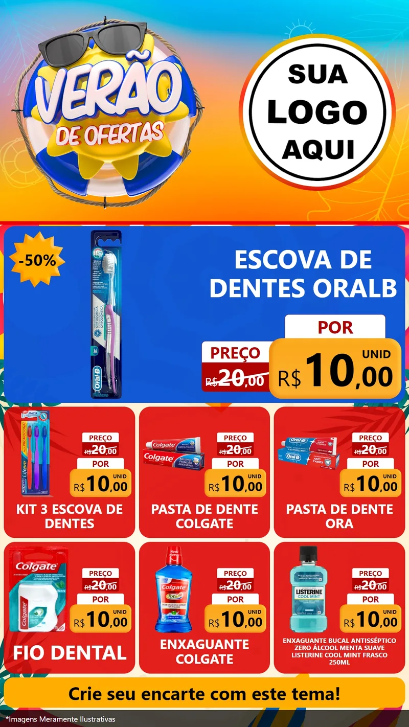 Modelo de Rede Social para Stories com o tema Verão de Ofertas para Higiene Pessoal