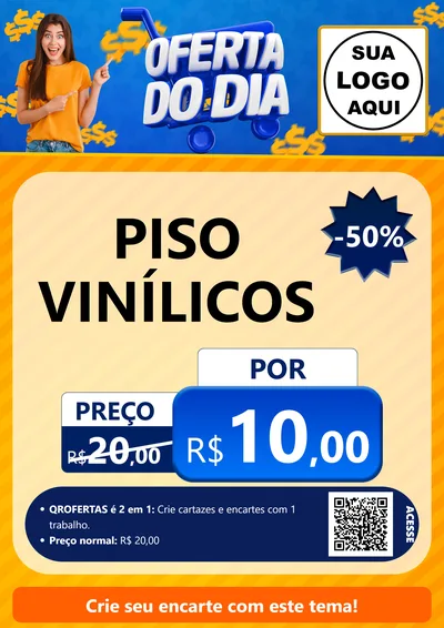 Modelo de Cartaz para Cartaz A4 Vertical com o tema Oferta do Dia para Material para Construção
