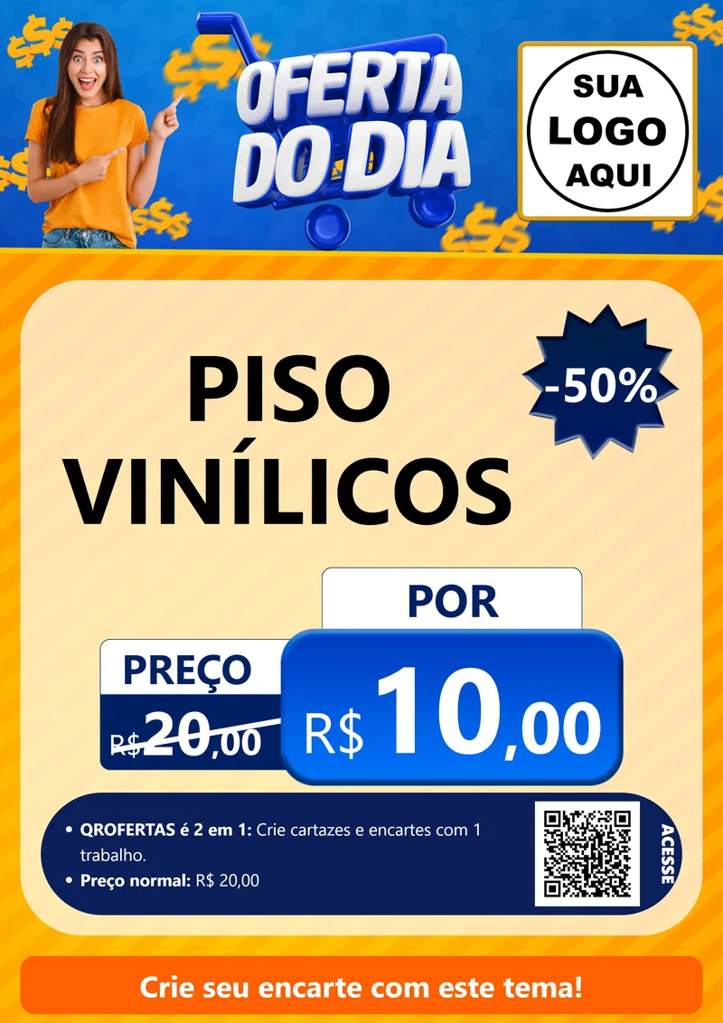 Modelo de Cartaz para Cartaz A4 Vertical com o tema Oferta do Dia para Material para Construção