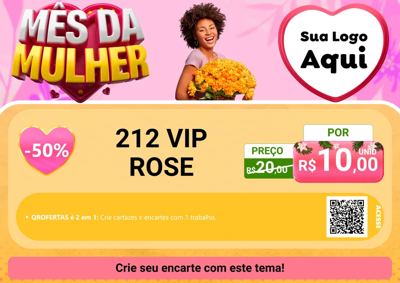 Modelo de Cartaz para Cartaz A4 Horizontal com o tema Mês da Mulher para Perfumes