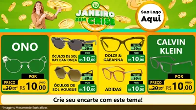 Modelo de TV para TV Horizontal com o tema Janeiro Sem Crise para Óticas