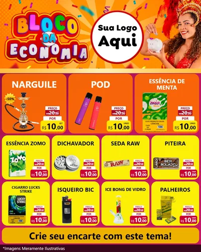 Modelo de Rede Social para Feed Instagram com o tema Bloco da Economia para Tabacaria