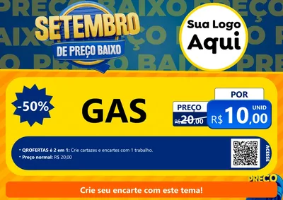 Modelo de Cartaz para Cartaz A4 Horizontal com o tema Setembro De Preço Baixo para Água e gás