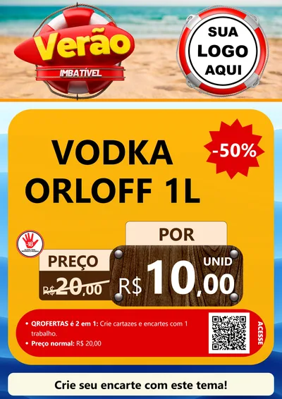 Modelo de Cartaz para Cartaz A4 Vertical com o tema Verão Imbatível para Distribuidora de bebidas