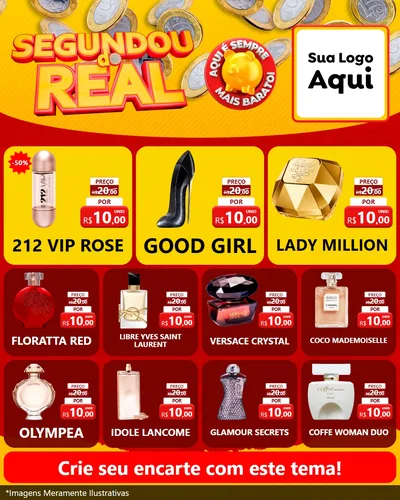 Modelo de Rede Social para Feed Instagram com o tema Segundou do Real para Perfumes