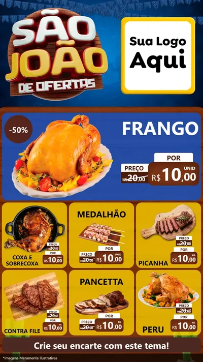 Modelo de Rede Social para Stories com o tema São João Ofertas Imbatíveis! - Junina para Assados