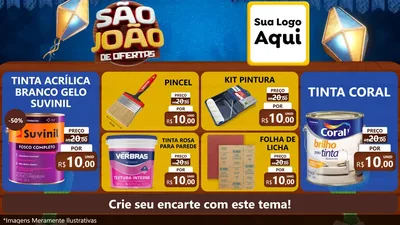 Modelo de TV para TV Horizontal com o tema São João Ofertas Imbatíveis! - Junina para Tintas e Ferramentas