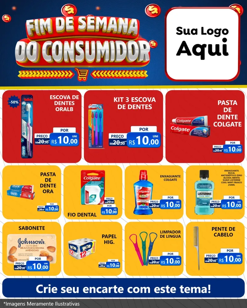 Modelo de Rede Social para Feed Instagram com o tema Fim de Semana do Consumidor para Higiene Pessoal