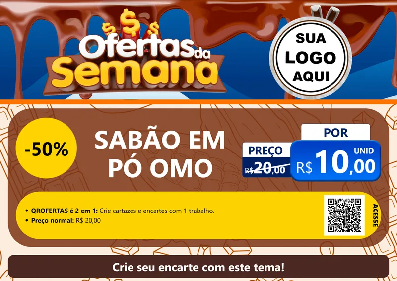 Modelo de Cartaz para Cartaz A4 Horizontal com o tema Ofertas da Semana - Páscoa para Produtos de Limpeza