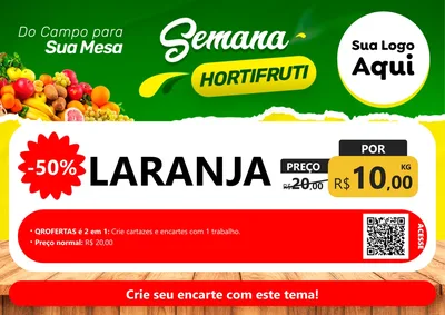 Modelo de Cartaz para Cartaz A4 Horizontal com o tema Semana hortifruti para Hortifrúti