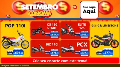 Modelo de TV para TV Horizontal com o tema Operação Setembro Com Muita Economia para Concessionaria de Motos