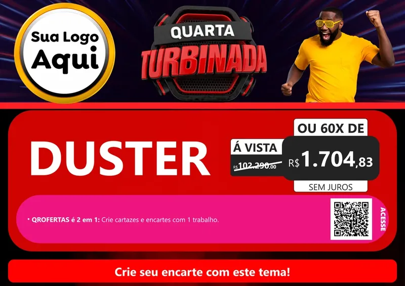 Modelo de Cartaz para Cartaz A4 Horizontal com o tema Quarta Turbinada para Concessionaria de Carros