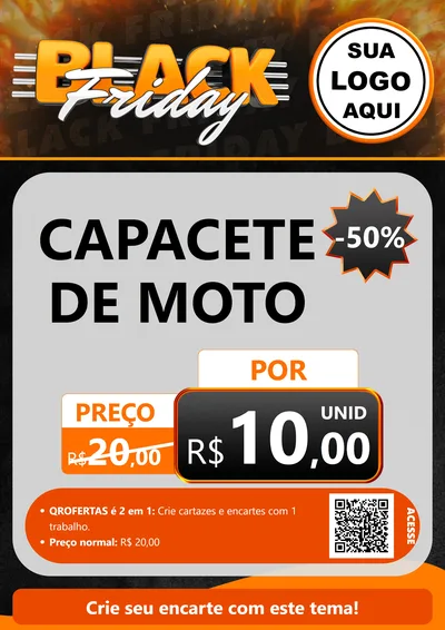 Modelo de Cartaz para Cartaz A4 Vertical com o tema Black Friday para Moto peças