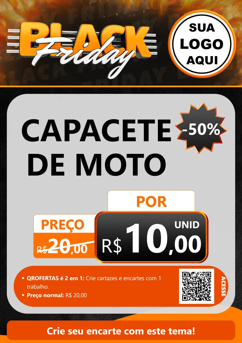 Modelo de Cartaz para Cartaz A4 Vertical com o tema Black Friday para Moto peças
