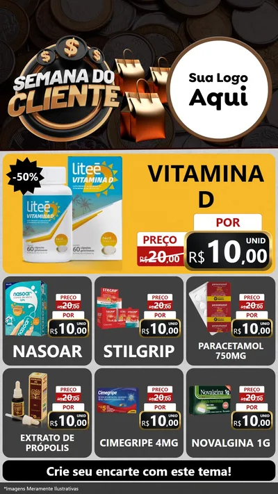 Modelo de Rede Social para Stories com o tema Semana do Cliente para Farmácia