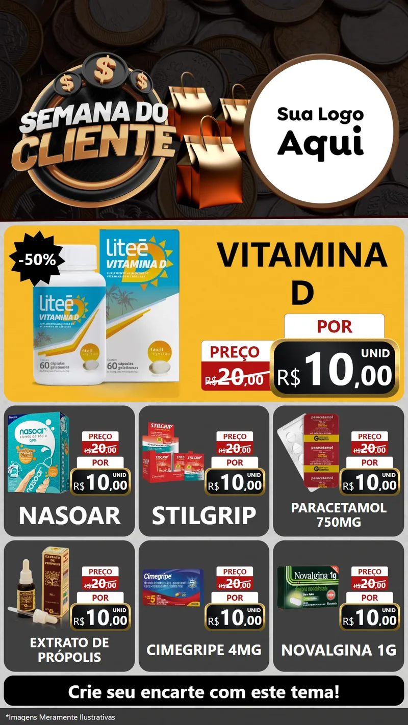 Modelo de Rede Social para Stories com o tema Semana do Cliente para Farmácia