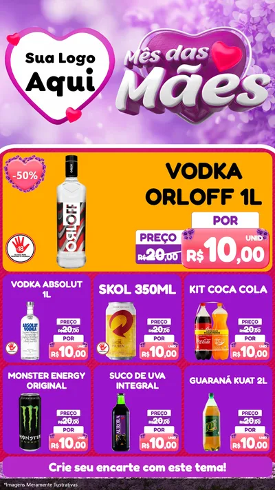 Modelo de Rede Social para Stories com o tema Mês das Mães para Distribuidora de bebidas