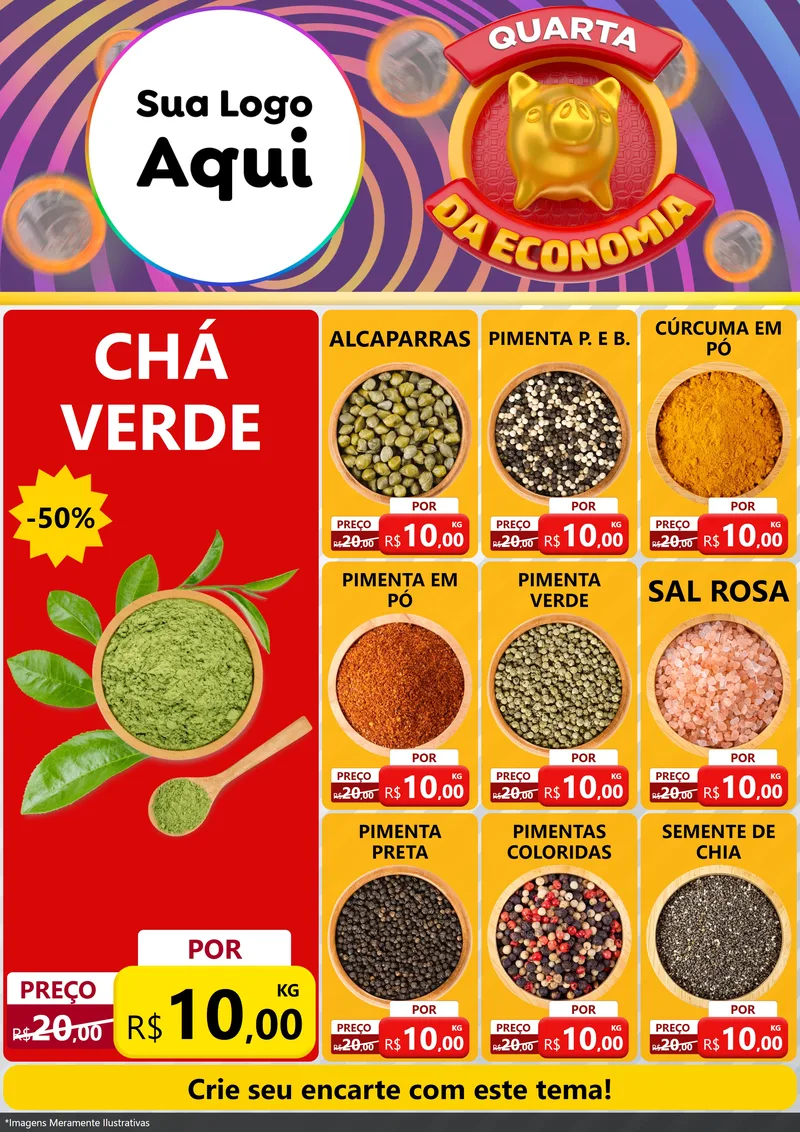 Modelo de Encarte para Encarte A4 Vertical com o tema Quarta da Economia para Produtos Naturais