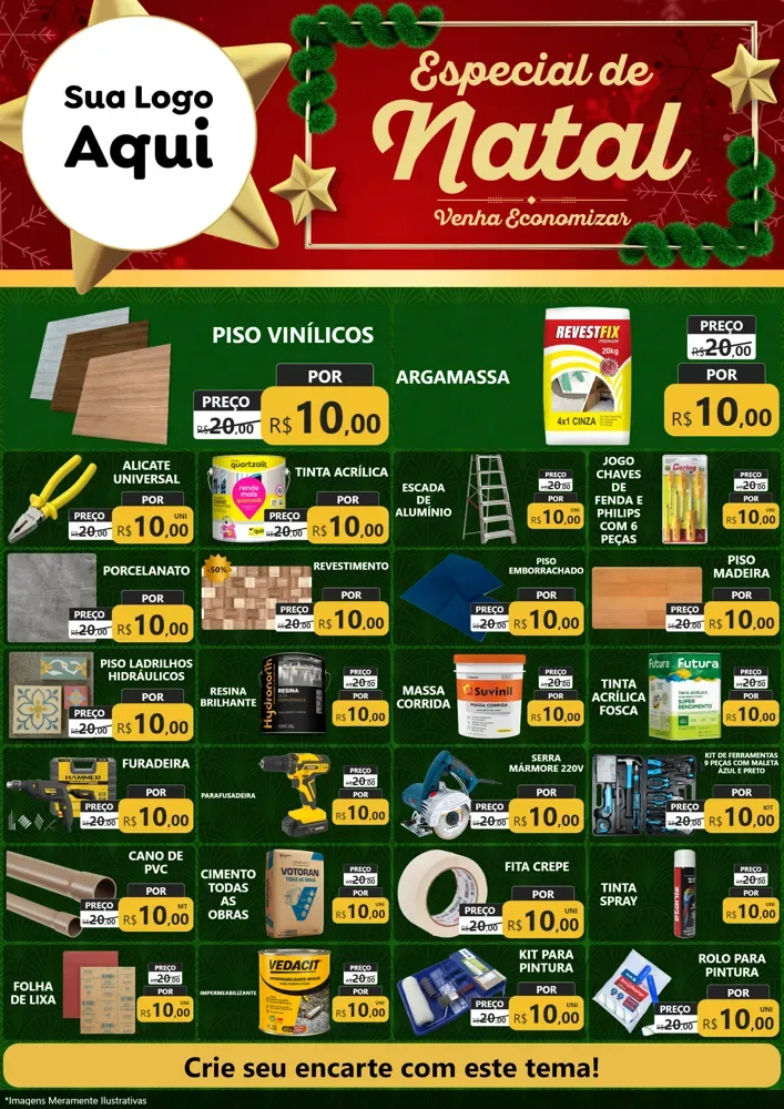 Modelo de Encarte para Encarte A4 Vertical com o tema Especial de Natal para Material para Construção