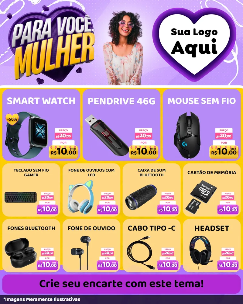Modelo de Rede Social para Feed Instagram com o tema Para Você, Mulher para Informática