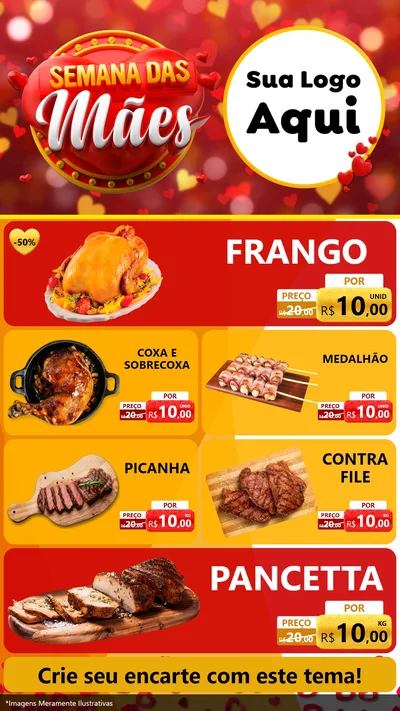 Modelo de TV para TV Vertical com o tema Semana das Mães para Assados
