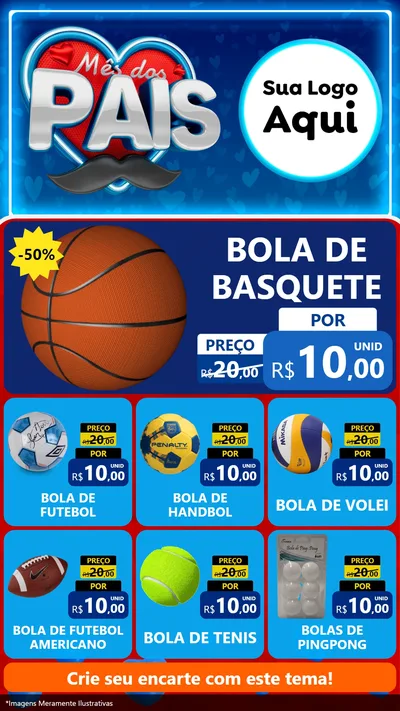 Modelo de Rede Social para Stories com o tema Mês Dos Pais para Artigos Esportivos