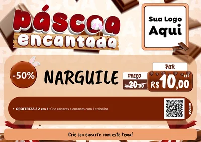 Modelo de Cartaz para Cartaz A4 Horizontal com o tema Páscoa Encantada para Tabacaria
