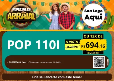 Modelo de Cartaz para Cartaz A4 Horizontal com o tema Especial De Arraial para Concessionaria de Motos