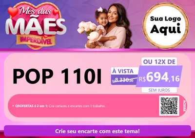 Modelo de Cartaz para Cartaz A4 Horizontal com o tema Mês das Mães Imperdível para Concessionaria de Motos