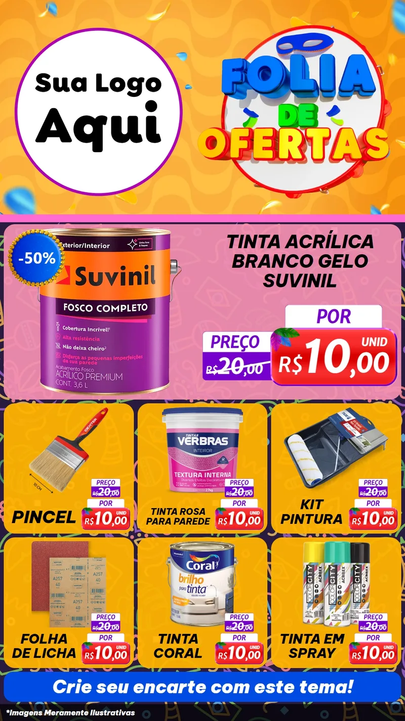 Modelo de Rede Social para Stories com o tema Folia de Ofertas para Tintas e Ferramentas