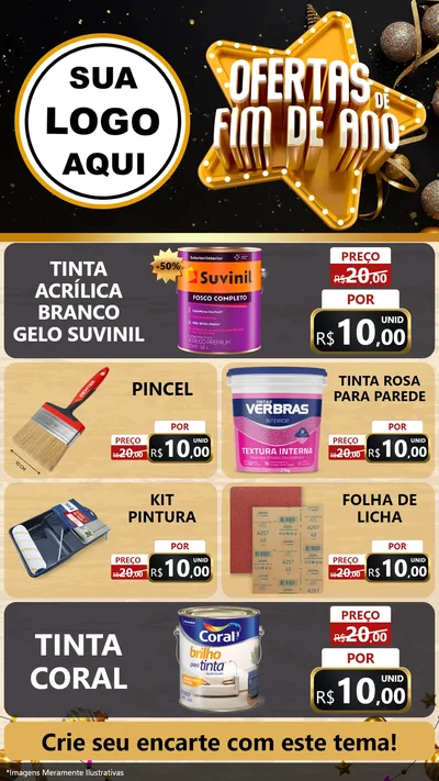 Modelo de TV para TV Vertical com o tema Ofertas de Fim de Ano para Tintas e Ferramentas