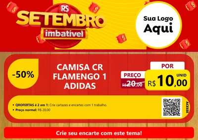 Modelo de Cartaz para Cartaz A4 Horizontal com o tema Setembro Imbatível para Roupas e acessórios