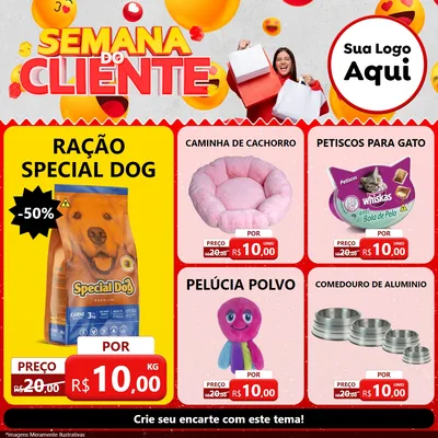Modelo de Rede Social para Feed Facebook com o tema Semana do Cliente para Pet Shop