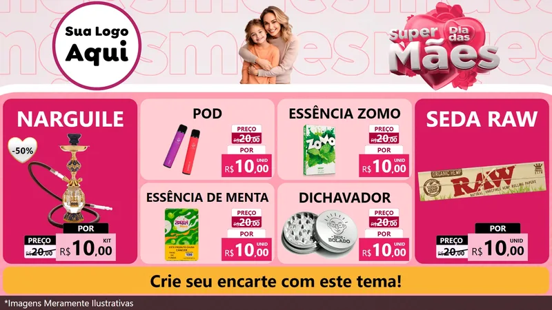 Modelo de TV para TV Horizontal com o tema Super Dia Das Mães para Tabacaria