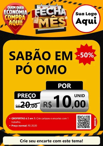 Modelo de Cartaz para Cartaz A4 Vertical com o tema Fecha Mês para Produtos de Limpeza
