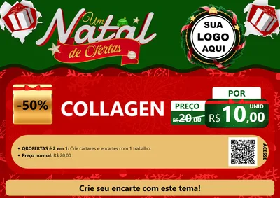 Modelo de Cartaz para Cartaz A4 Horizontal com o tema Um Natal de Ofertas para Suplementos alimentares