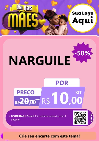 Modelo de Cartaz para Cartaz A4 Vertical com o tema Dia das Mães para Tabacaria