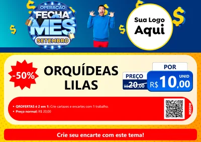 Modelo de Cartaz para Cartaz A4 Horizontal com o tema Operação Fecha Mês Setembro para Floricultura e jardim