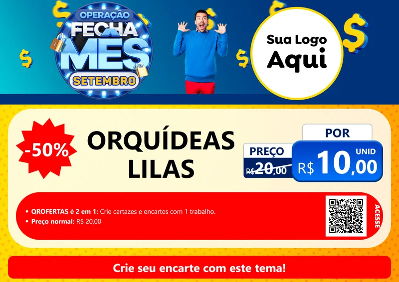 Modelo de Cartaz para Cartaz A4 Horizontal com o tema Operação Fecha Mês Setembro para Floricultura e jardim